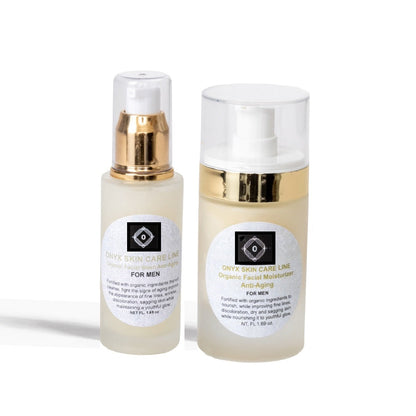 Organic Two-Step Anti-Aging System Facial Wash and Moisturizer  - For MEN
