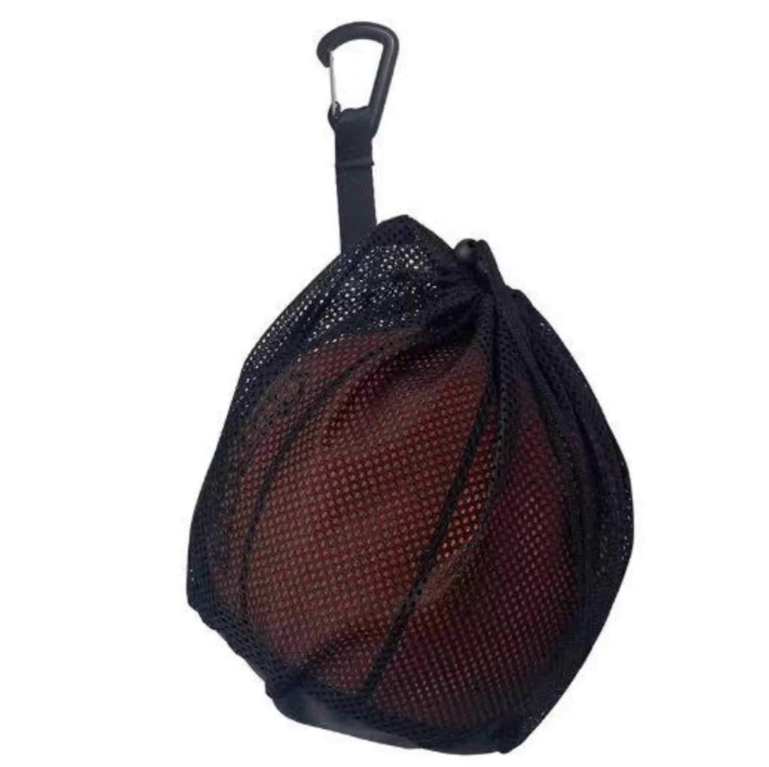 Drawstring Mesh Sports Ball Bag - Basketball, Football, Volleyball Storage Bag with Carabiner