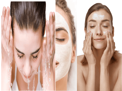 Organic Three Step Facial System - Wash, Moisturizer & Kaolin Mud Mask - For WOMEN